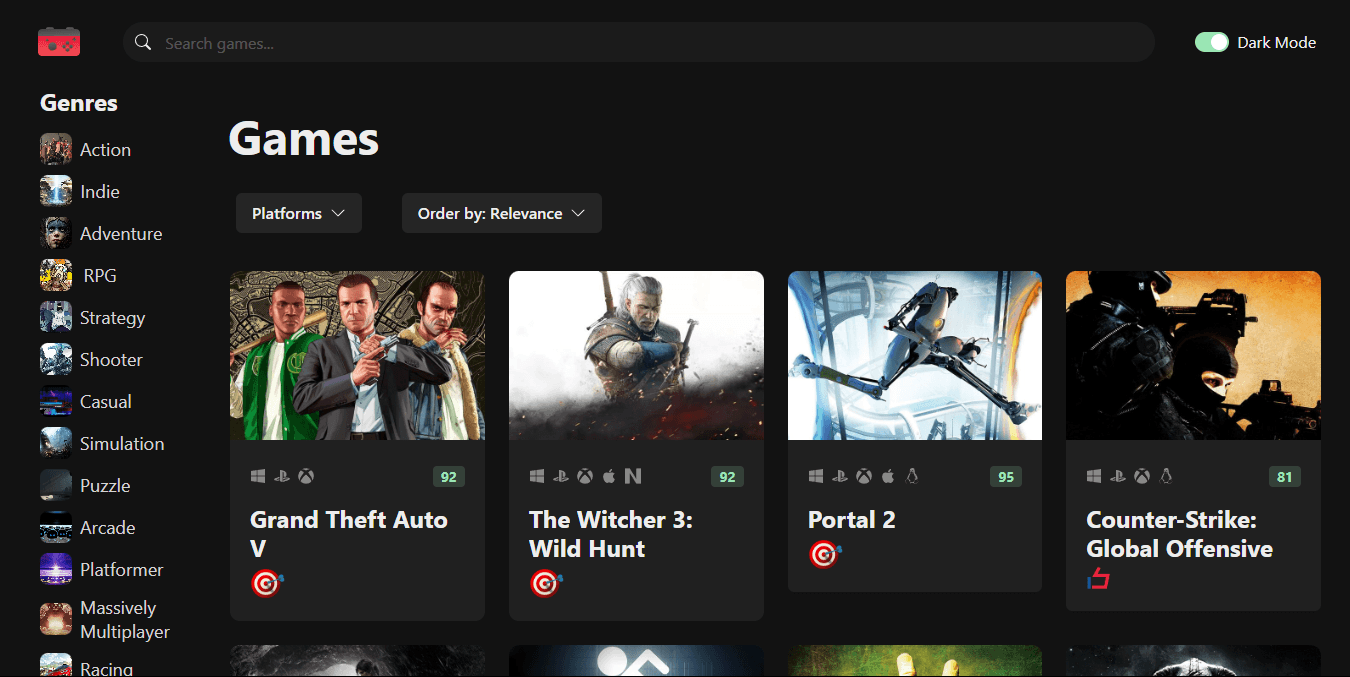 Video Game Discovery App